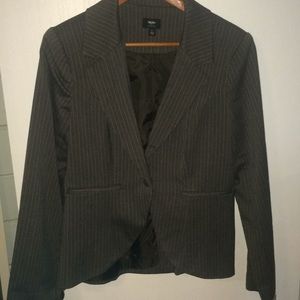 Brown herringbone and pinstriped blazer by mossimo